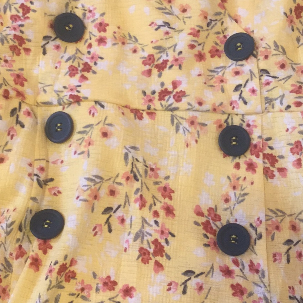 YELLOW FLORAL COTTAGE STYLE MIDI DETAILED DRESS - Picture 6 of 8